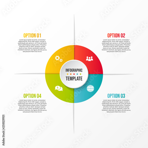 Design of colorful company infographic with icons. Vector