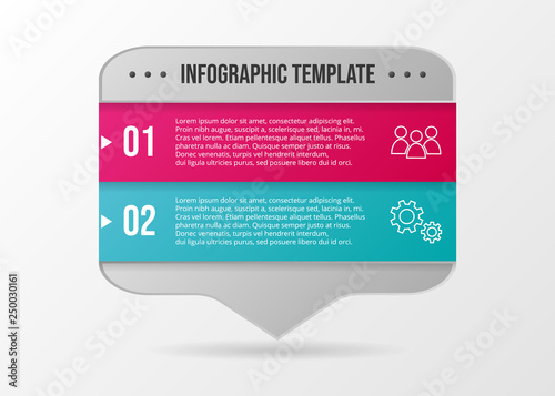 Concept of a colorful infographic with business icons - infographic template. Vector