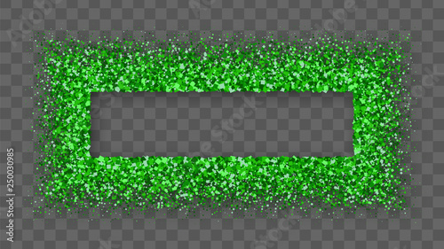 St. Patrick's Day Frame With Bland Shadows Isolated On Transparent  Background. Abstract Green Texture Rectangle Border. Vector Illustration, Eps 10.