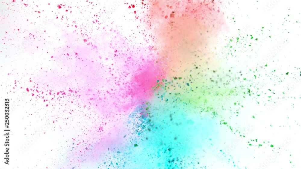 Colorful powder exploding on white background in super slow motion, shot with Phantom Flex 4K Colorful powder exploding on white background in super slow motion, shot with Phantom Flex 4K