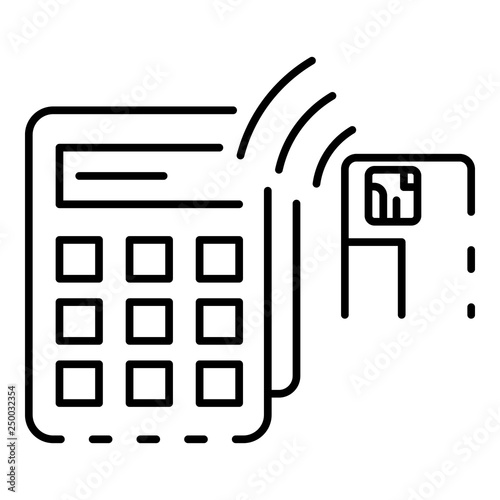 Nfc terminal card payment icon. Outline nfc terminal card payment vector icon for web design isolated on white background