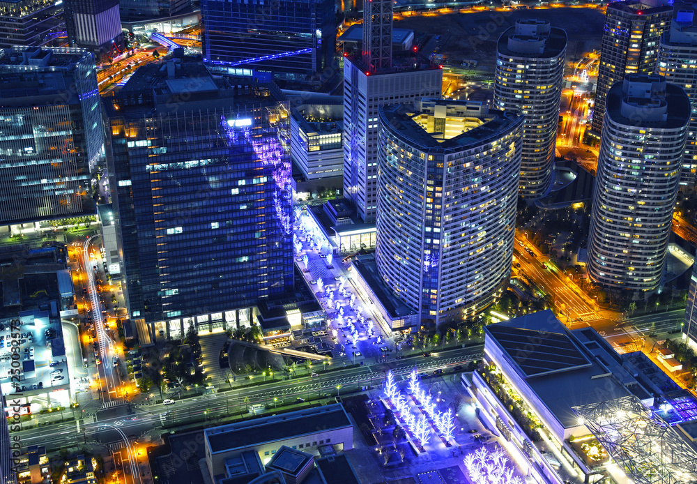 Fototapeta premium 横浜ランドマークタワー展望台から見る横浜の夜景