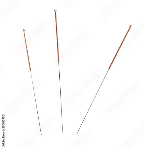 Group of acupuncture needles. photo