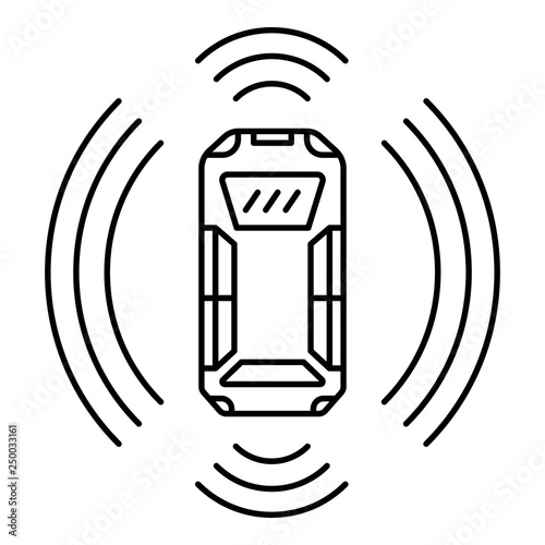 Intelligent car icon. Outline intelligent car vector icon for web design isolated on white background