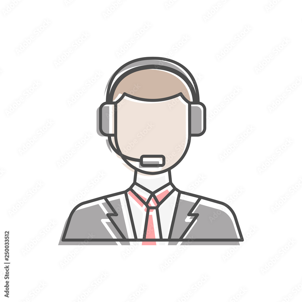 Male operator icon symbol. Premium quality isolated call center element in trendy style.