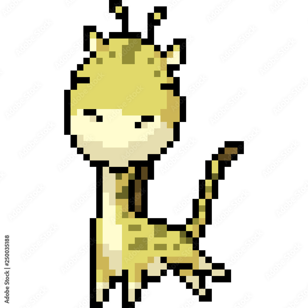 Obraz premium vector pixel art giraffe
