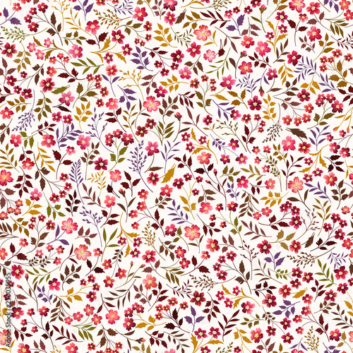 seamless floral pattern with red meadow flowers