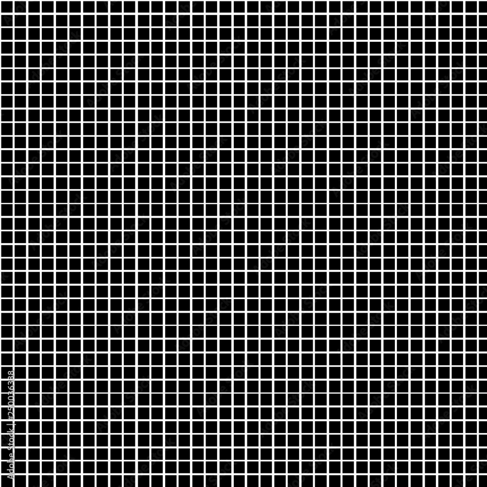 The mosaic of black squares on a white background. The mosaic of black squares on a white background.