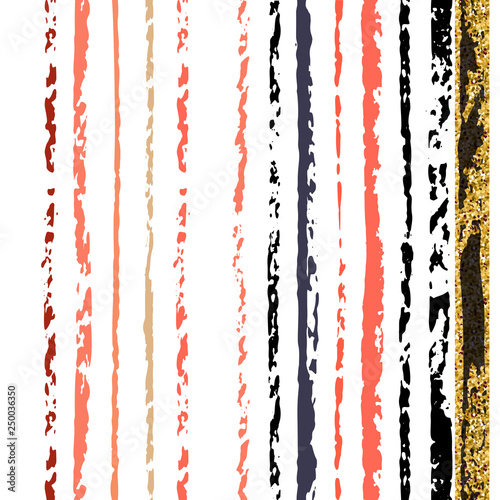 Texture pattern pencil hand drawn coral and gold trendy colors