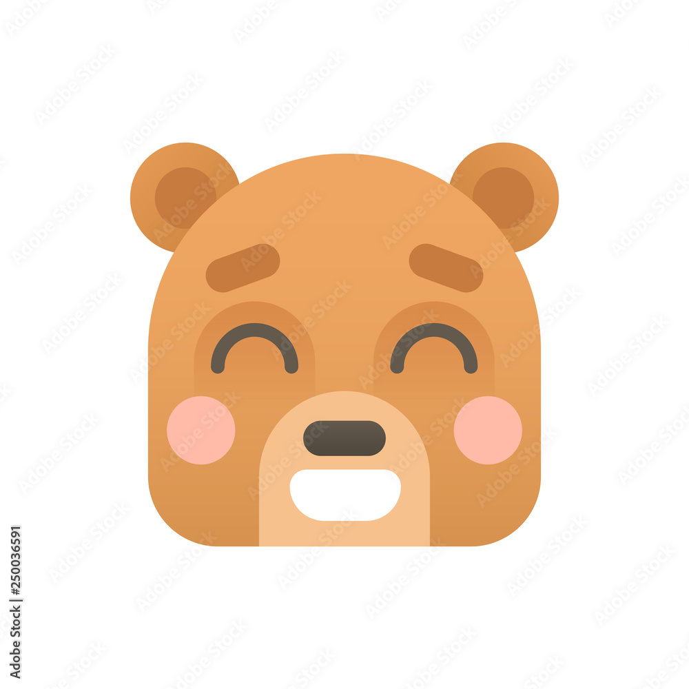 Cute Bear Flat Logo Icon Portrait Cute Bear Flat Logo Icon Portrait