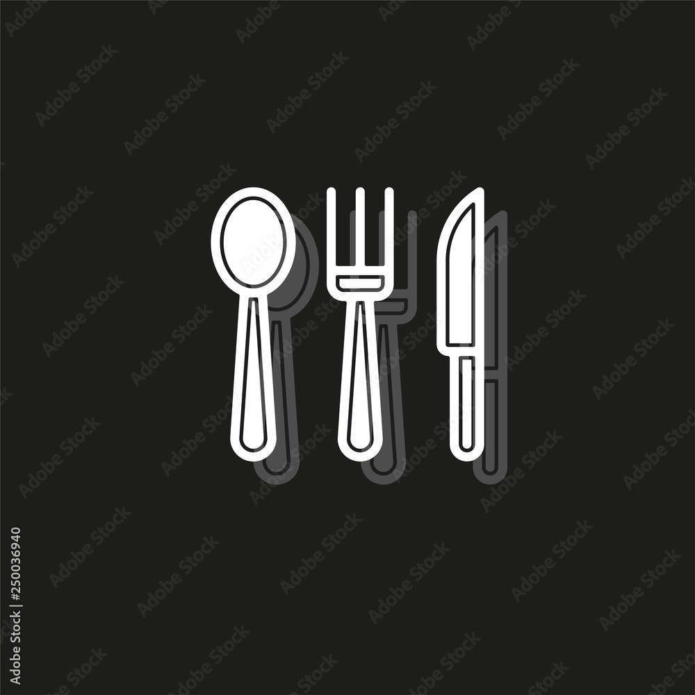 Simple Knife, Fork and Spoon Vector Icon Simple Knife, Fork and Spoon Vector Icon