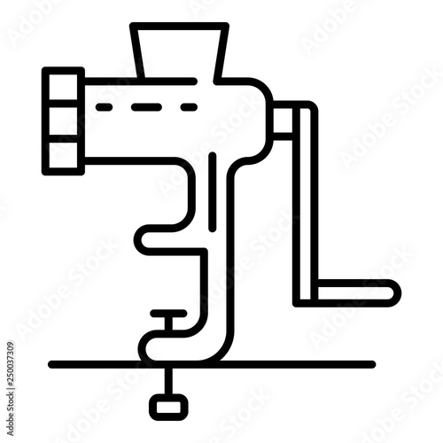 Retro meat grinder icon. Outline retro meat grinder vector icon for web design isolated on white background