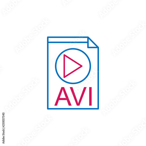 Video production, avi  icon. Element of 2 color video production icon. Premium quality graphic design icon. Signs and symbols collection icon for websites, web design