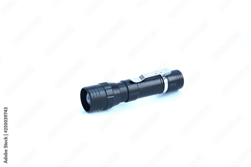 flashlight on isolated white flashlight on isolated white