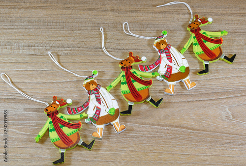 christmas decoration on wooden background