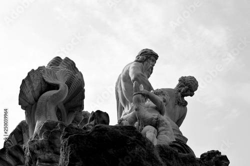 Parts of baroque sculptures, Schönbrunn, Vienna, Austria.