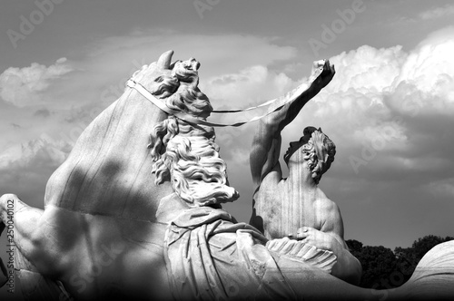Parts of baroque sculptures, Schönbrunn, Vienna, Austria.