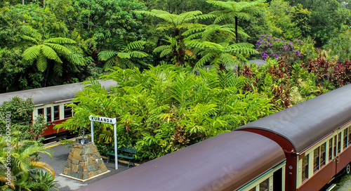 kuranda train station in the rainforest, australia near cairns photo