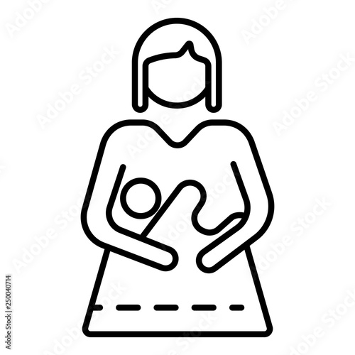 Mother feed baby icon. Outline mother feed baby vector icon for web design isolated on white background