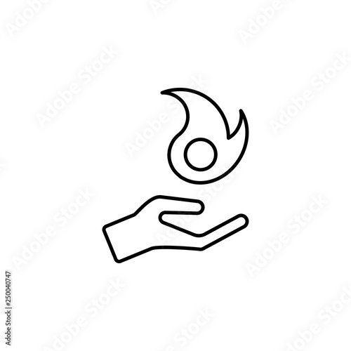 Pyre, hand, magic, fire icon. Element of magic for mobile concept and web apps icon. Thin line icon for website design and development