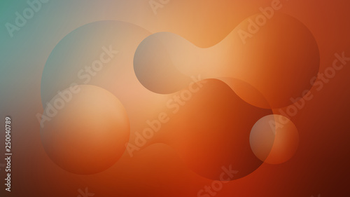 Horizontal abstract background with liquid shapes. Wallpaper template is orange gradient. Vector illustration.