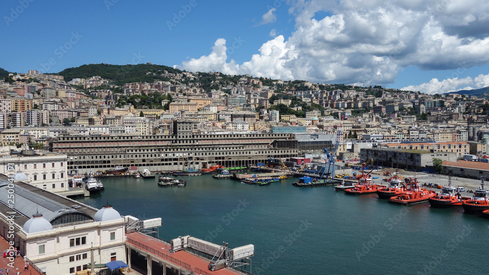 View of Genoa harbor