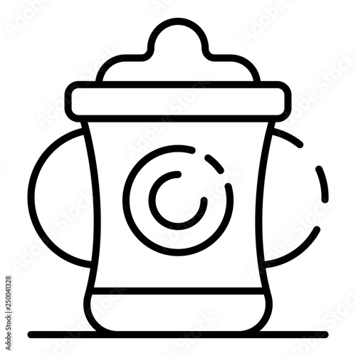 Trendy sippy cup icon. Outline trendy sippy cup vector icon for web design isolated on white background