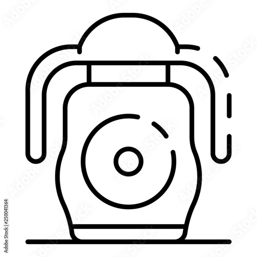 Rubber sippy cup icon. Outline rubber sippy cup vector icon for web design isolated on white background