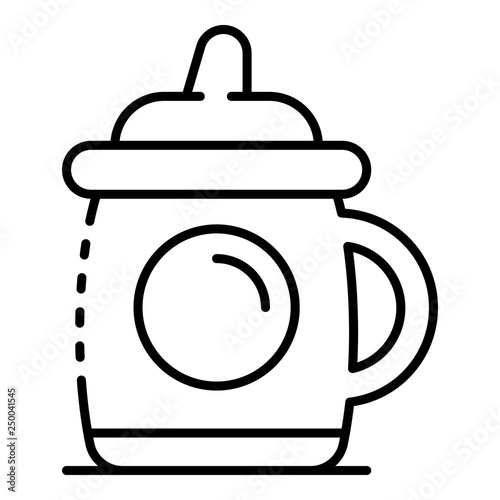Infant sippy cup icon. Outline infant sippy cup vector icon for web design isolated on white background