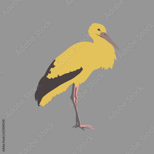 Vector illustration in flat style of stork