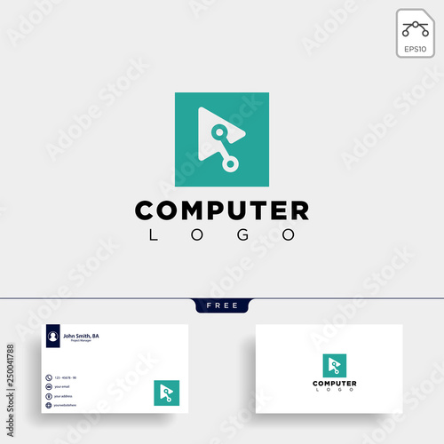 digital pointer technology creative logo template vector illustration icon element