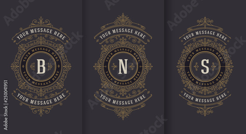 Flourishes and ornamental vector vintage design for greeting card or wedding invitation. Retro page design with copy space for shop, store, restaurant, boutique, hotel and etc.