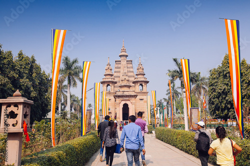 Mulagandha Kuti Vihara Sarnath ancient ruins, Sarnath, Varanasi, India