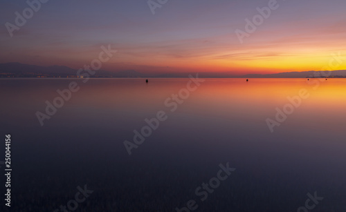 Sunset. Colorful. Water. Leman. Peaceful. Lake. Sky