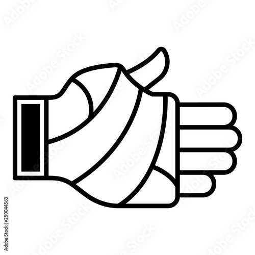 Frostbite hand icon. Outline frostbite hand vector icon for web design isolated on white background