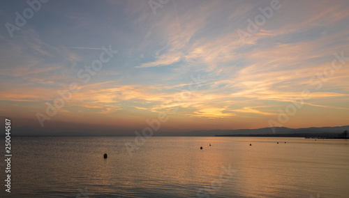 Sunset. Peaceful. Water. Colorful. Leman. Lake. Sky © sarenac77