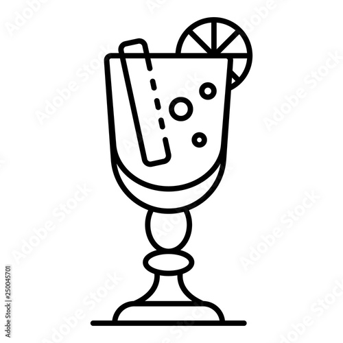 Mulled wine glass icon. Outline mulled wine glass vector icon for web design isolated on white background
