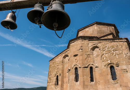 The bells in Jvari monastery, six century Georgian Orthodox monastery near Mtskheta, listed as a World Heritage site by UNESCO