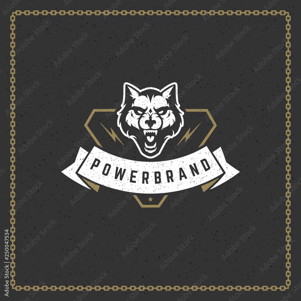 Wolf head predator badge or emblem vector illustration. Wolf head predator badge or emblem vector illustration.