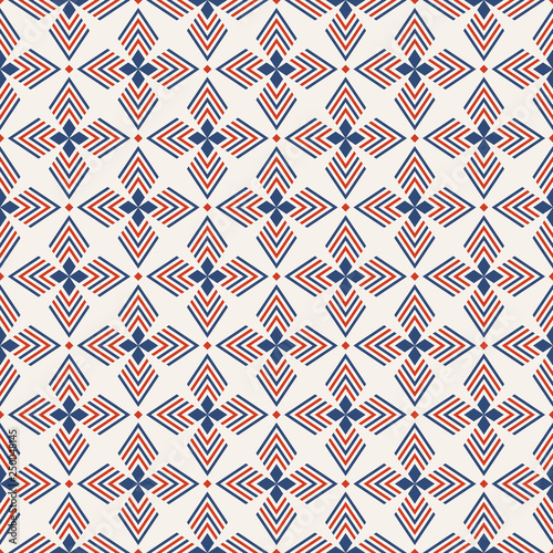 Abstract geometric seamless pattern. Regularly repeating ethnic geometric ornament.