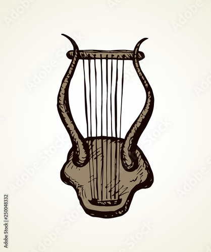 Harp. Vector drawing