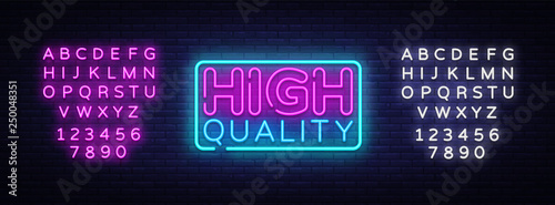 Higt Quality neon sign vector. Premium Quality Design template neon sign, light banner, neon signboard, nightly bright advertising, light inscription. Vector illustration. Editing text neon sign