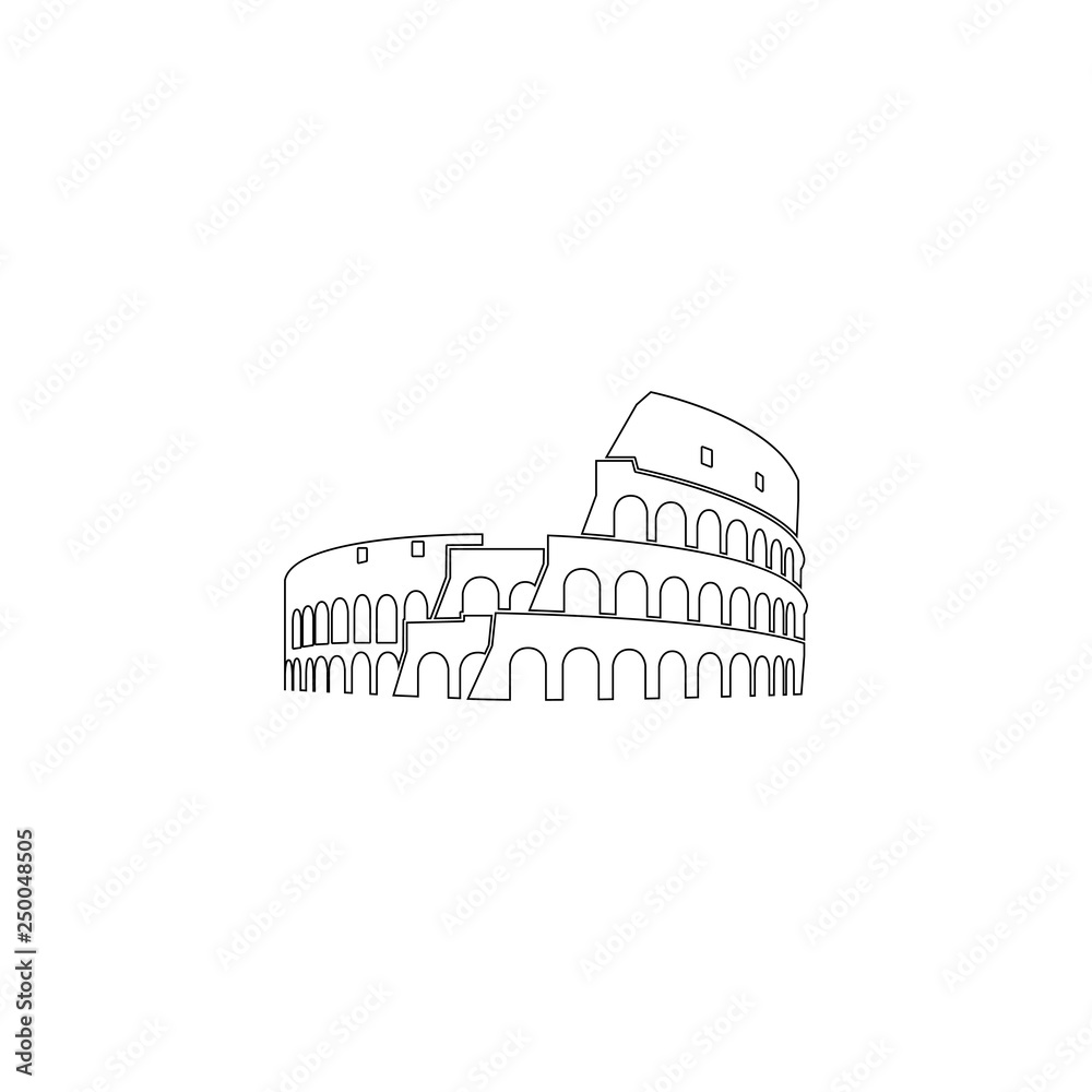 Coliseum in Rome. flat vector icon Coliseum in Rome. flat vector icon