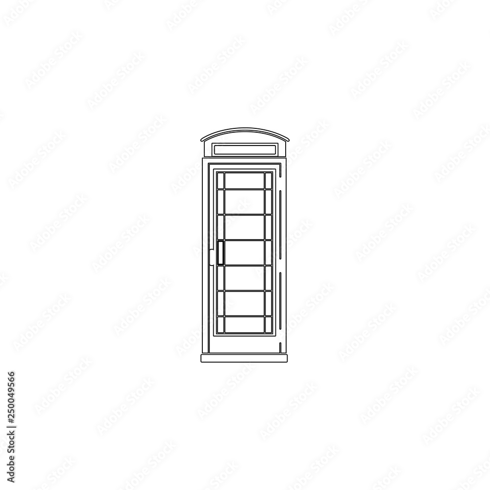 London telephone booth. flat vector icon