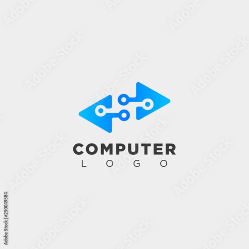 digital pointer technology creative logo template vector illustration icon element