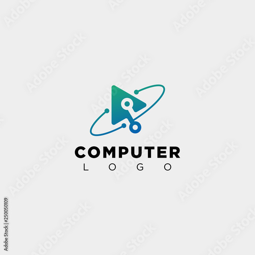 digital pointer technology creative logo template vector illustration icon element