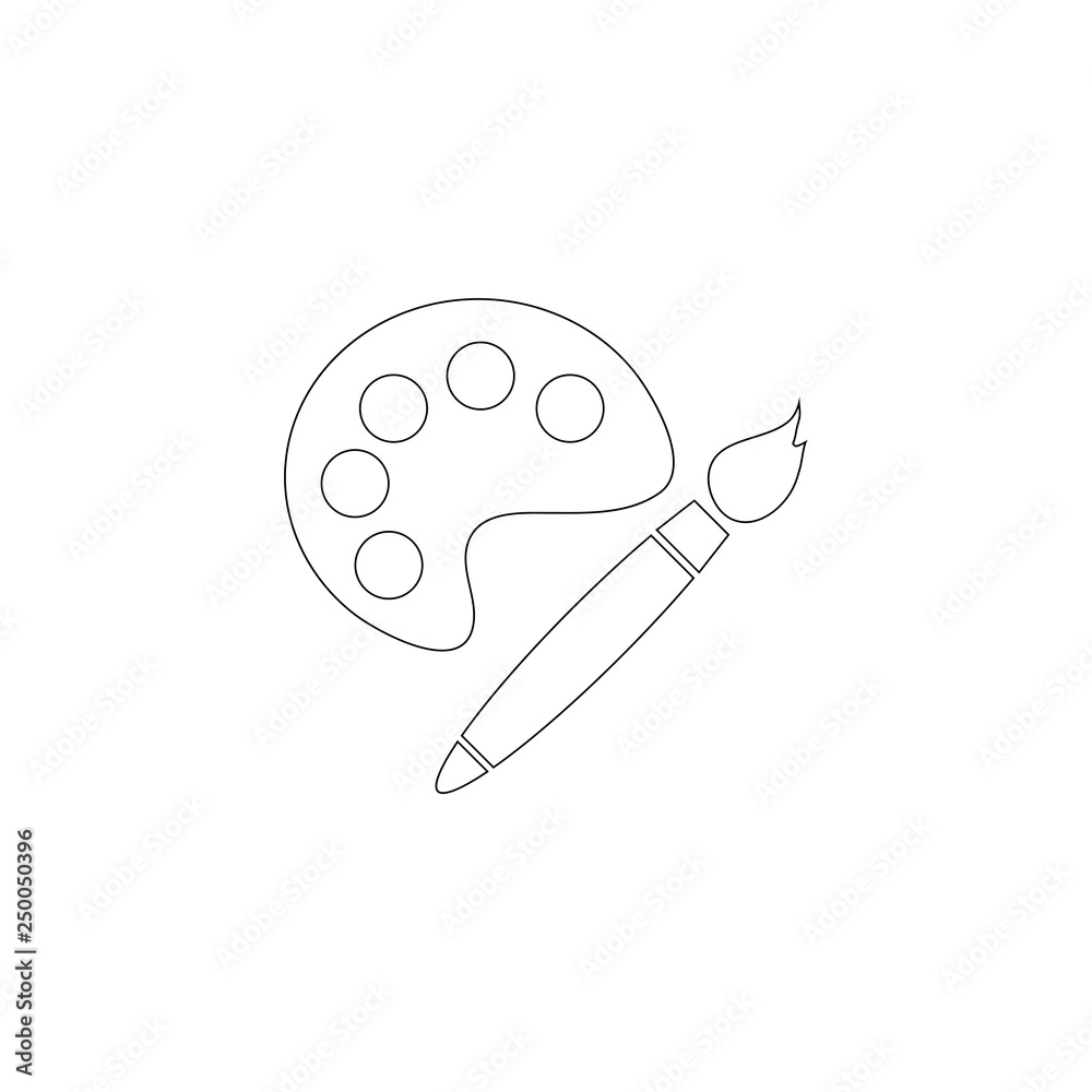 Paint brush with palette. flat vector icon Paint brush with palette. flat vector icon
