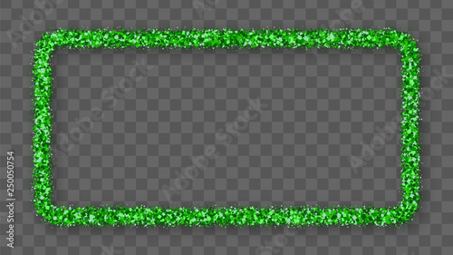 St. Patrick's Day Frame With Bland Shadows Isolated On Transparent  Background. Abstract Green Texture Rectangle Border. Vector Illustration, Eps 10.