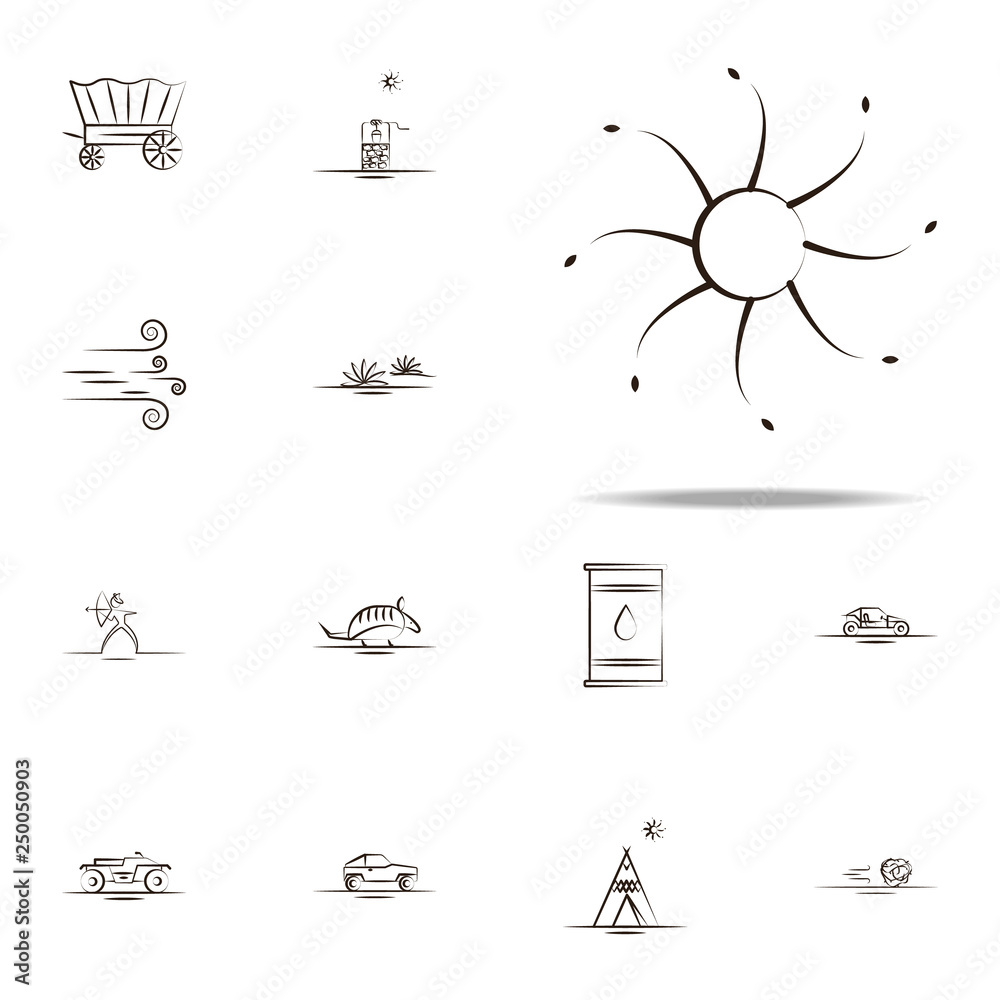 sun, desert icon. Desert icons universal set for web and mobile