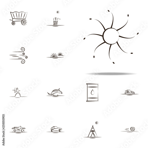 sun, desert icon. Desert icons universal set for web and mobile